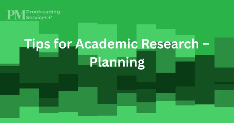 Tips for Academic Research – Planning