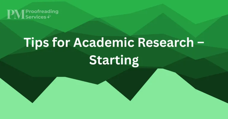 Tips for Academic Research – Starting