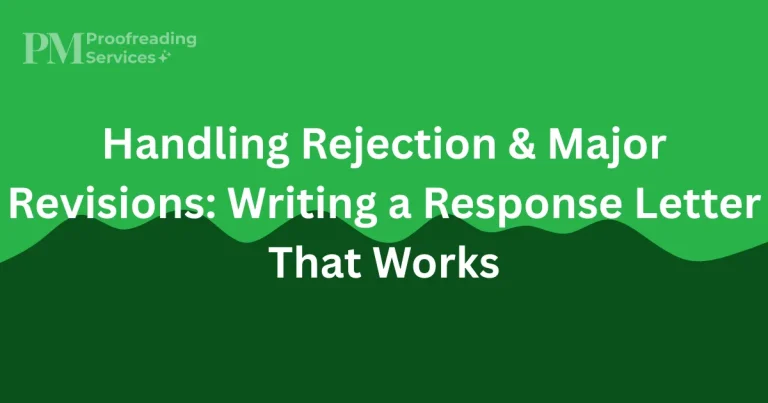 Handling Rejection & Major Revisions Writing a Response Letter That Works