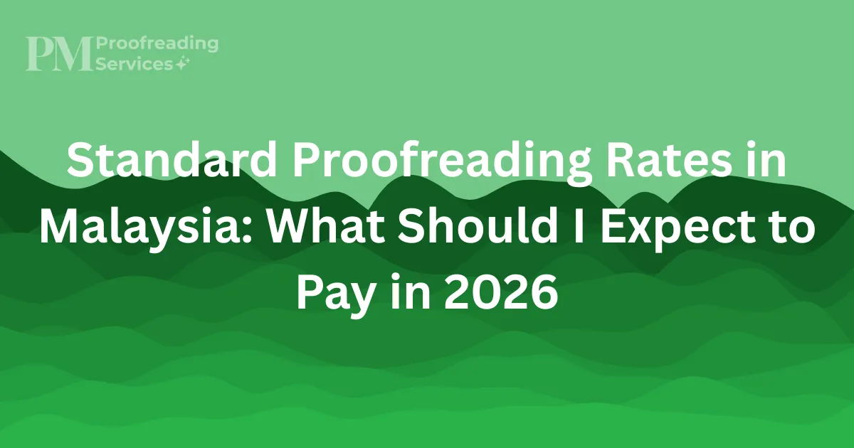 Standard Proofreading Rates in Malaysia What Should I Expect to Pay in 2026